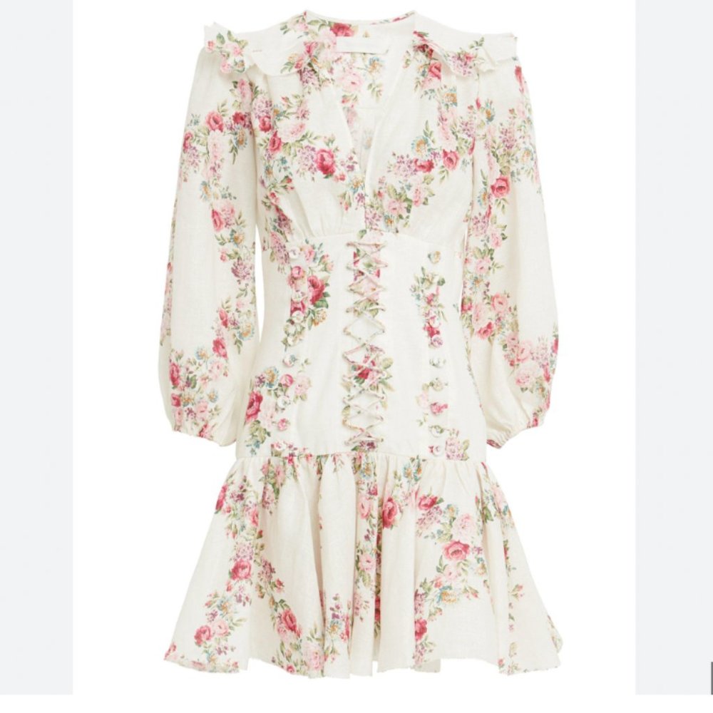 Zimmermann Honor Corset Short Dress, Size 0